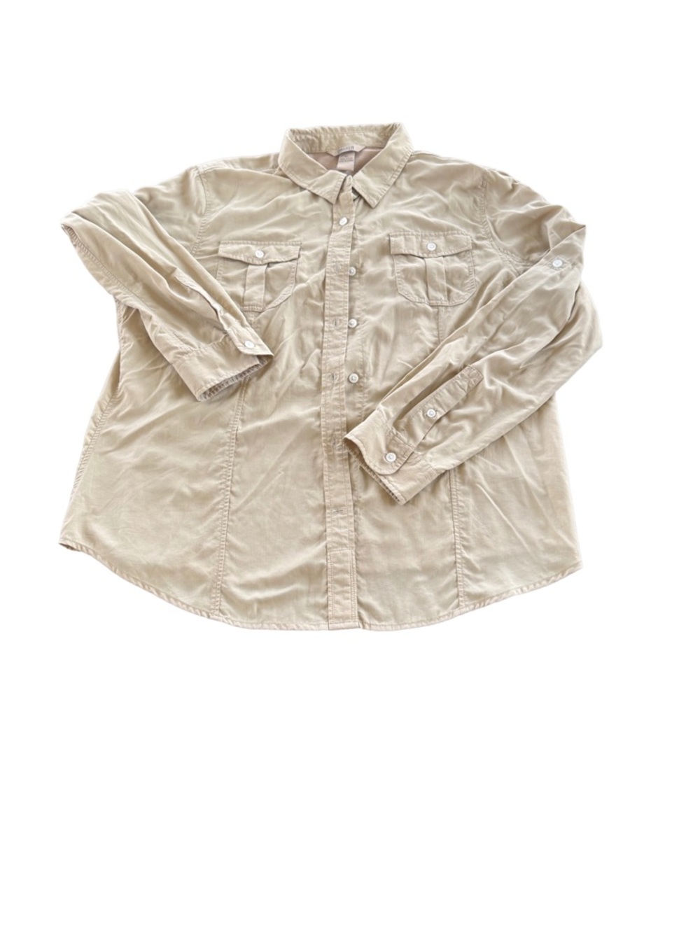 Duluth Trading Co. Women’s Button-Down Utility Shirt - Tan - Size XL